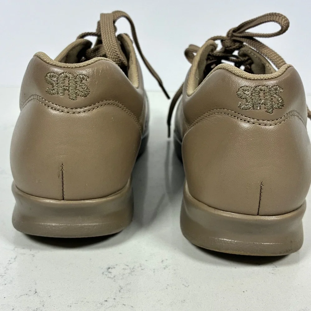 SAS Walking Shoes 10.5M Taupe Free Time Leather Comfort Sneaker Orthopedic Nurse